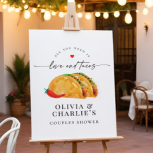 Póster Letrero de bienvenida de las parejas de amor y tac