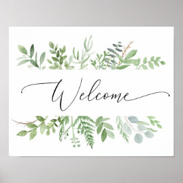 Póster Letrero de bienvenida de vegetación botánica para 