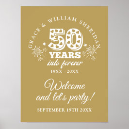 Póster Letrero de bienvenida del 50 aniversario de Into F