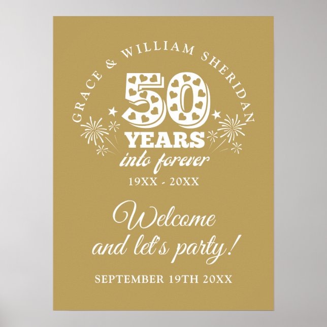 Póster Letrero de bienvenida del 50 aniversario de Into F (Frente)