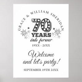 Póster Letrero de bienvenida del 70 aniversario de Para s