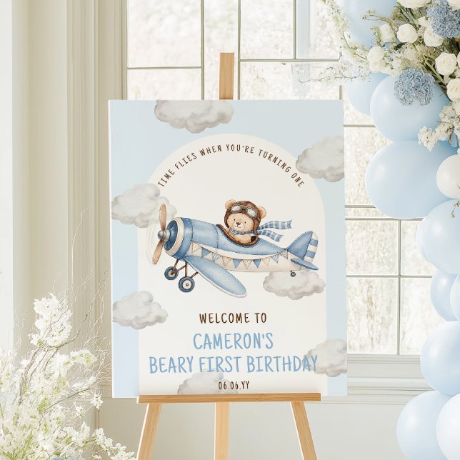 Póster Letrero de bienvenida del oso de cumpleaños Teddy  (Subido por el creador)