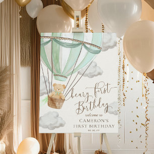 Póster Letrero de bienvenida del primer cumpleaños del os