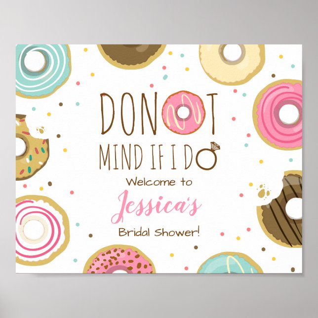 Póster Letrero de Bienvenida Donut Mind If I Do para Desp (Frente)