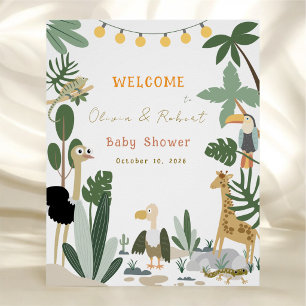 Póster Letrero de Bienvenida Editable para Baby Shower de