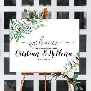 Póster Letrero de Bienvenida Floral