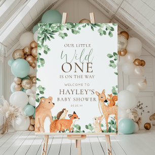 Póster Letrero de bienvenida para animales de Woodland Wi