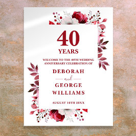 Póster Letrero de bienvenida para aniversario de bodas el