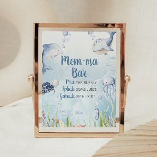 Póster Letrero de bienvenida para baby shower Azul Bajo e