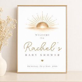 Póster Letrero de Bienvenida para Baby Shower Boho Chic S