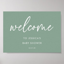 Póster Letrero de bienvenida para baby shower boho modern