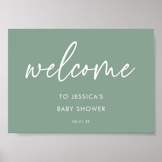 Póster Letrero de bienvenida para baby shower boho modern (Frente)