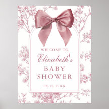 Letrero de Bienvenida para Baby Shower con Lazo Ro