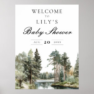 Póster Letrero de bienvenida para baby shower con temátic