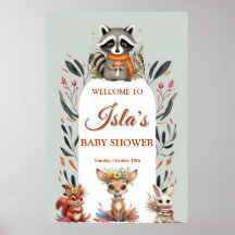 Letrero de Bienvenida para Baby Shower de Animales