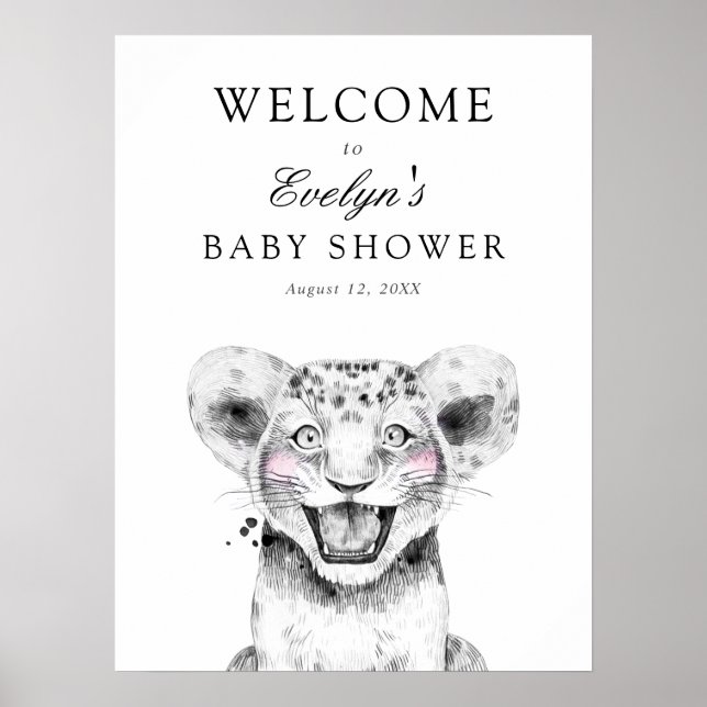 Póster Letrero de bienvenida para baby shower de cachorro (Frente)