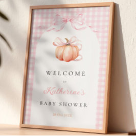 Póster Letrero de bienvenida para baby shower de calabaza