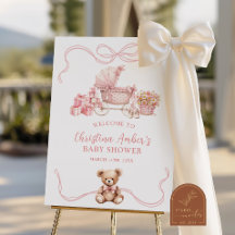 Letrero de Bienvenida para Baby Shower de Cochecit
