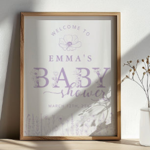 Póster Letrero de Bienvenida para Baby Shower de Flor Sil