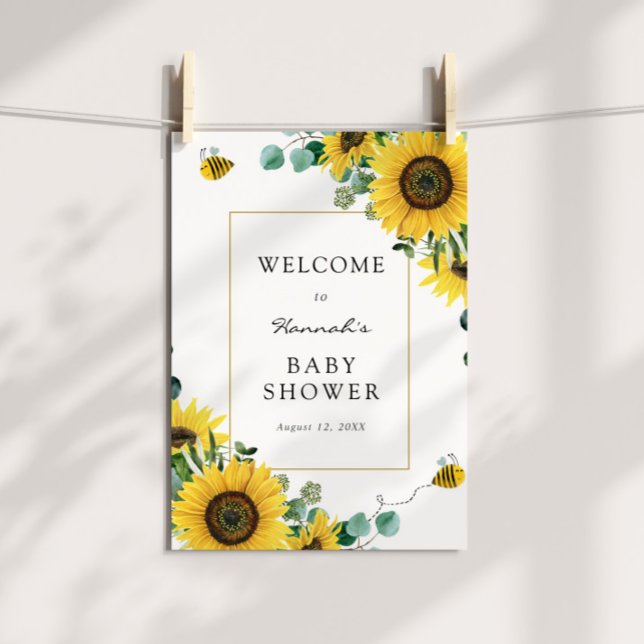 Póster Letrero de Bienvenida para Baby Shower de Girasole (Subido por el creador)