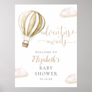 Póster Letrero de bienvenida para baby shower de globo ae