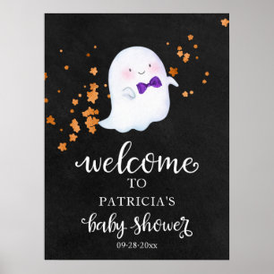 Póster Letrero de Bienvenida para Baby Shower de Hallowee