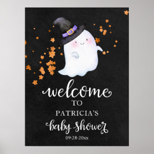 Póster Letrero de Bienvenida para Baby Shower de Hallowee