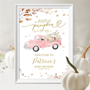 Póster Letrero de bienvenida para baby shower de niña con