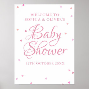Póster Letrero de Bienvenida para Baby Shower de Niña con