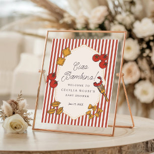 Póster Letrero de Bienvenida para Baby Shower de Pasta It