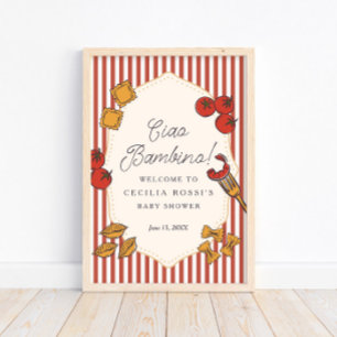 Póster Letrero de Bienvenida para Baby Shower de Pasta It