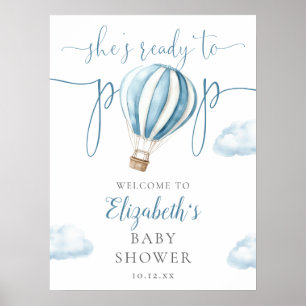 Póster Letrero de bienvenida para baby shower de Pop Blue