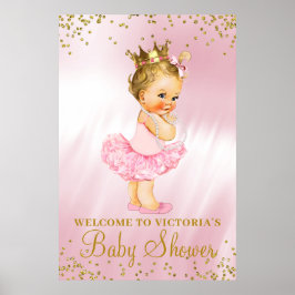 Póster Letrero de bienvenida para baby shower de Princesa