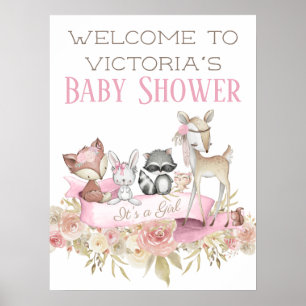 Póster Letrero de bienvenida para baby shower de temática