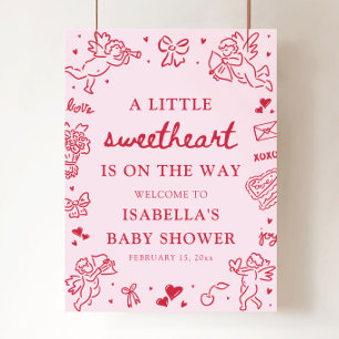 Póster Letrero de bienvenida para baby shower del Día de