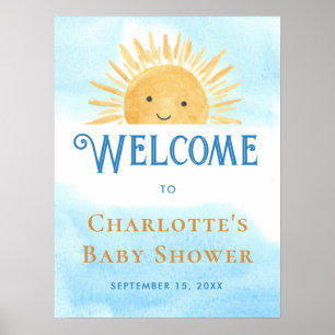 Póster Letrero de Bienvenida para Baby Shower del Sol