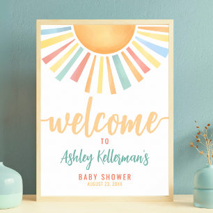 Póster Letrero de Bienvenida para Baby Shower del Sol Sol