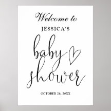 Letrero de bienvenida para baby shower elegante en