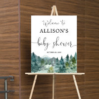 Letrero de bienvenida para baby shower en bosque m