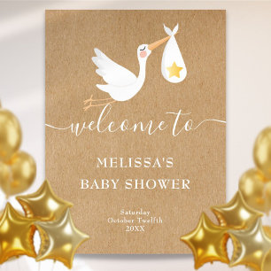 Póster Letrero de Bienvenida para Baby Shower Estrella Do