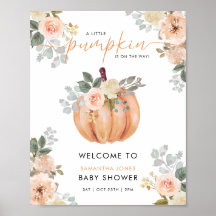 Letrero de Bienvenida para Baby Shower Floral de C