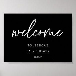 Póster Letrero de Bienvenida para Baby Shower Minimalista