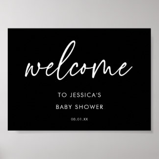 Póster Letrero de Bienvenida para Baby Shower Minimalista