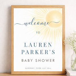 Póster Letrero de Bienvenida para Baby Shower Moderno y E