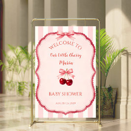 Póster Letrero de Bienvenida para Baby Shower Pink Coquet