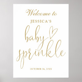 Póster Letrero de bienvenida para baby sprinkle con elega