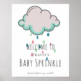 Póster Letrero de Bienvenida para Baby Sprinkle Nube de L