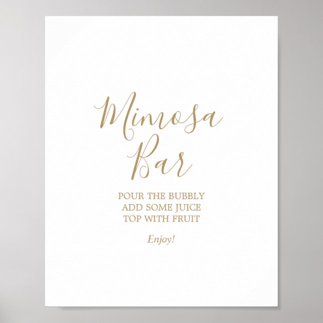 Póster Letrero de bienvenida para bar de Mimosa con calig (Frente)