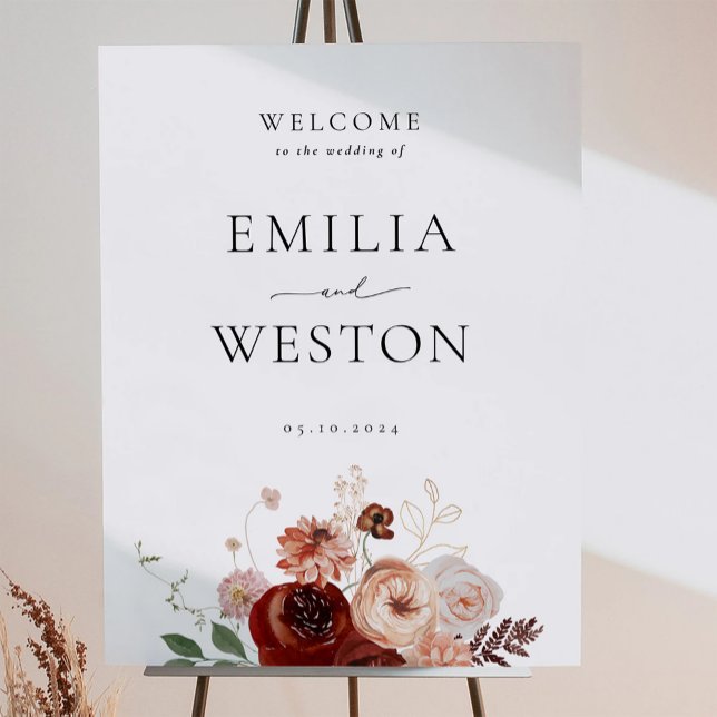 Póster Letrero de bienvenida para boda bohemio de otoño (Subido por el creador)