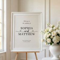 Letrero de bienvenida para boda con escritura mini